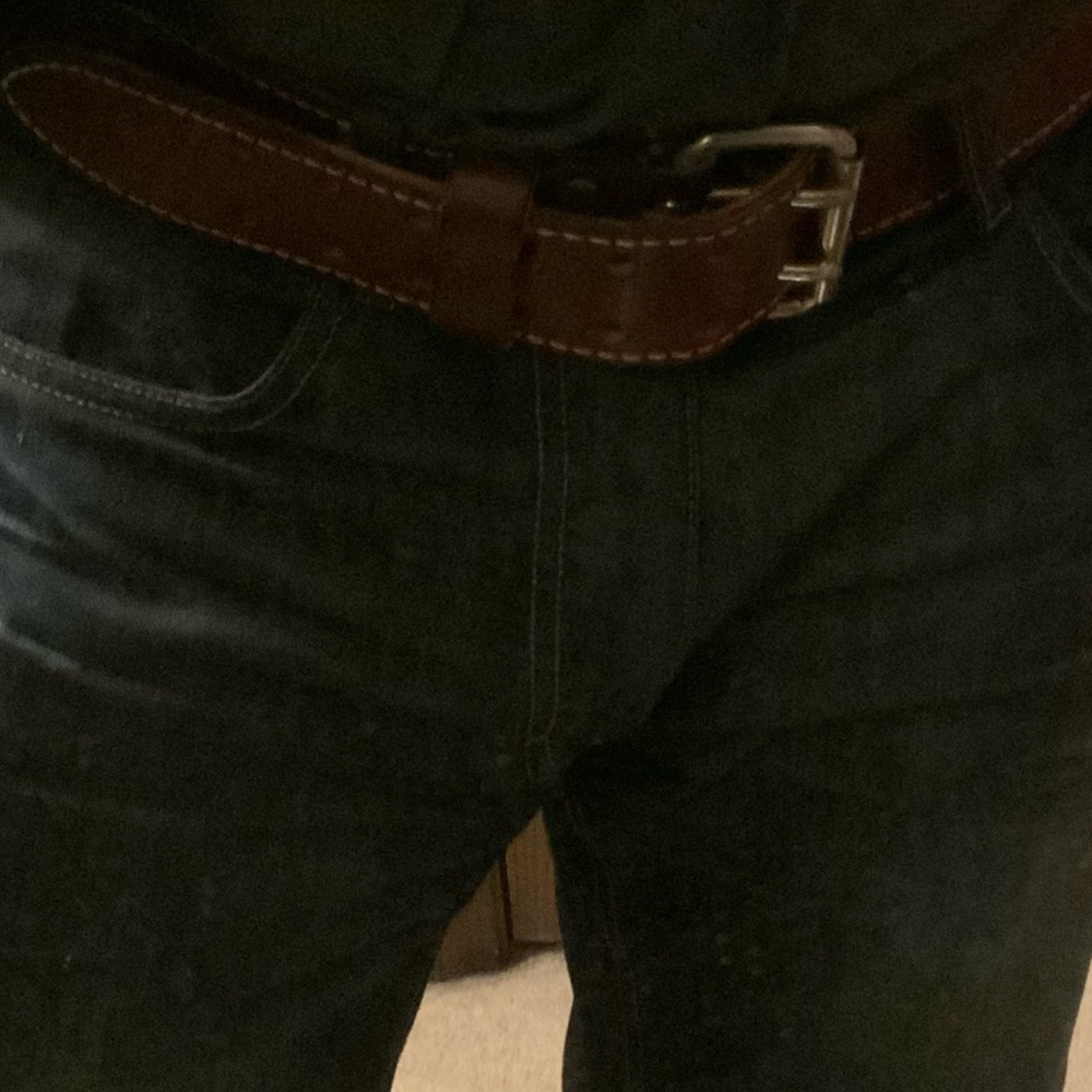 Vintage barely worn heavy Leather cow hide Ranger’s Belt Men’s Size 38-40.